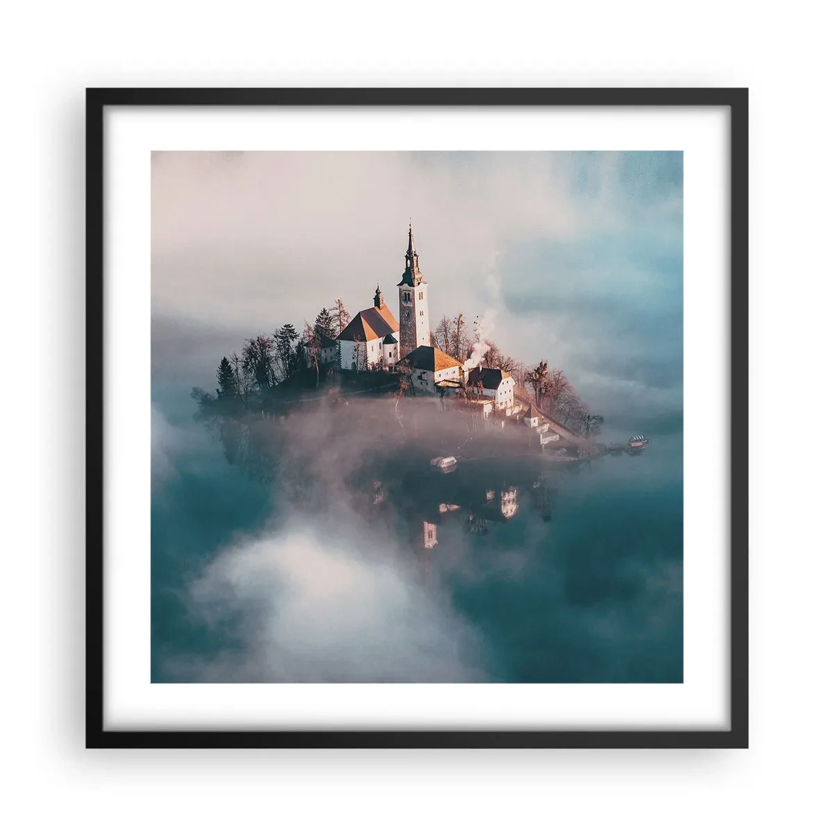 Poster în ramă neagră - Insula de vis - 50x50 cm