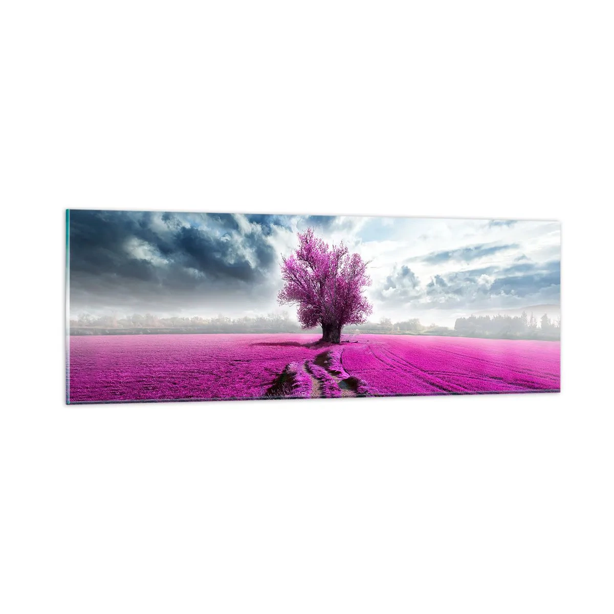 Tablou pe sticlă - Câmpul cu iarbă neagră - 90x30 cm