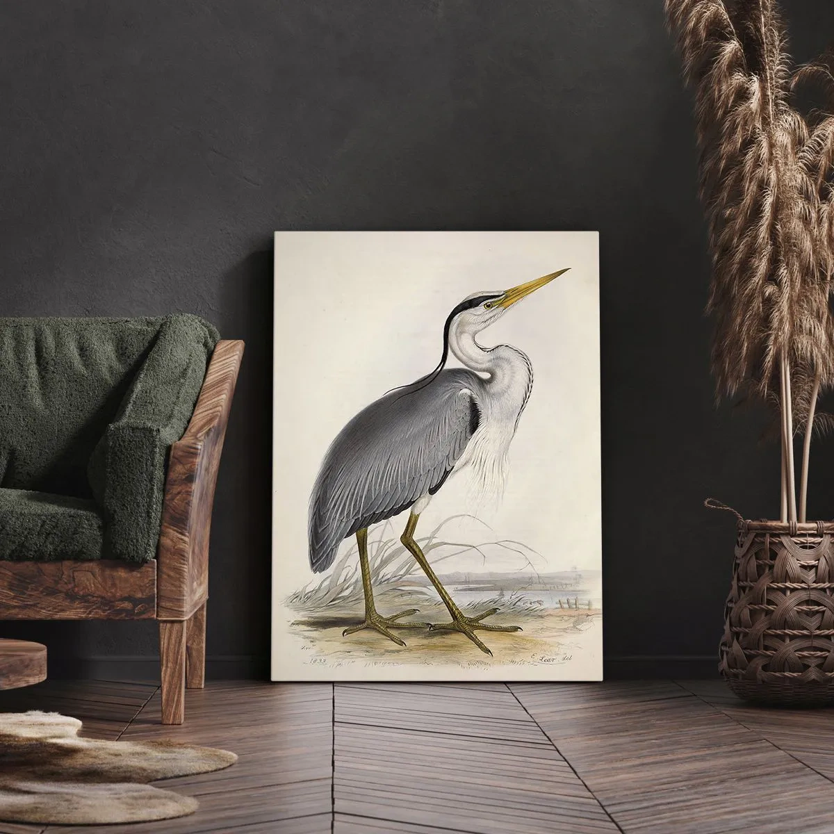 Tablou pe pânză - Farmecul unui stârc - 70x100 cm