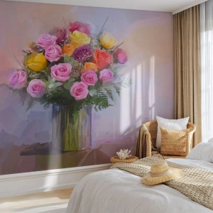 Tapet Standard Eco - Frumusețe reținută - Vaza cu flori, Buchet de flori, Bucată - 450x315 cm