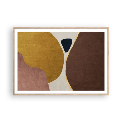 Poster în ramă de stejar deschis - Abstracție - un loc în spațiu - 100x70 cm