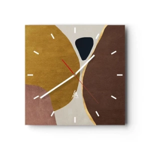 Ceas de perete - Ceas pe sticlă - Abstracție - un loc în spațiu - 30x30 cm
