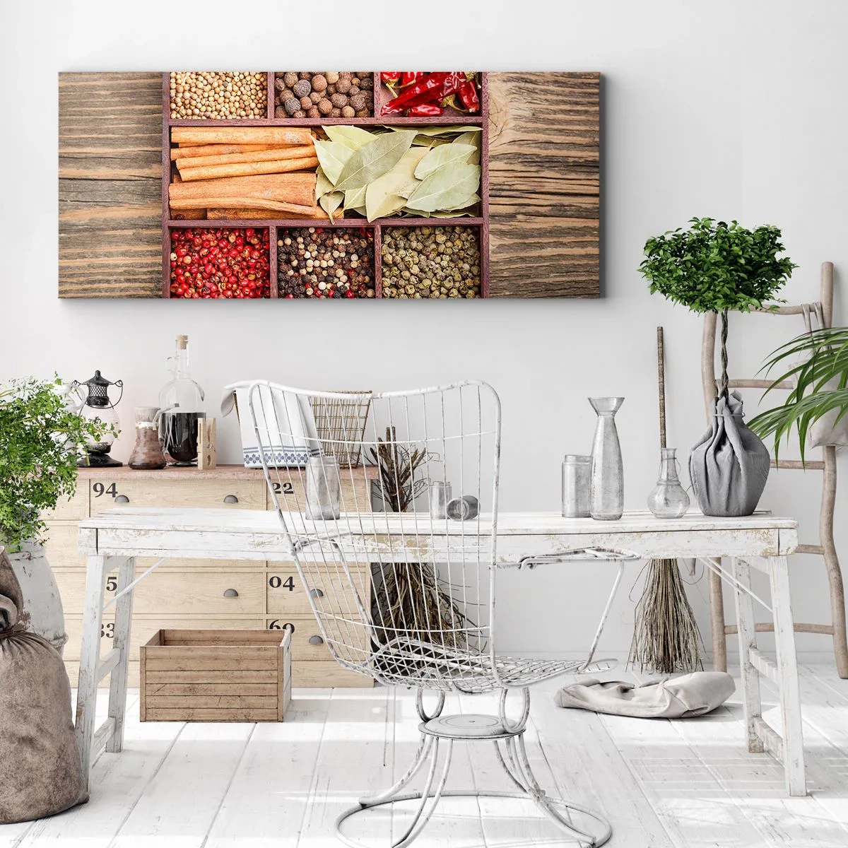 Tablou pe pânză - Ordine de forme, buchet de arome - 140x50 cm