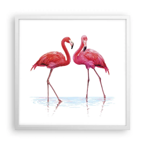 Poster în ramă albă - Pink randez-vous - 50x50 cm