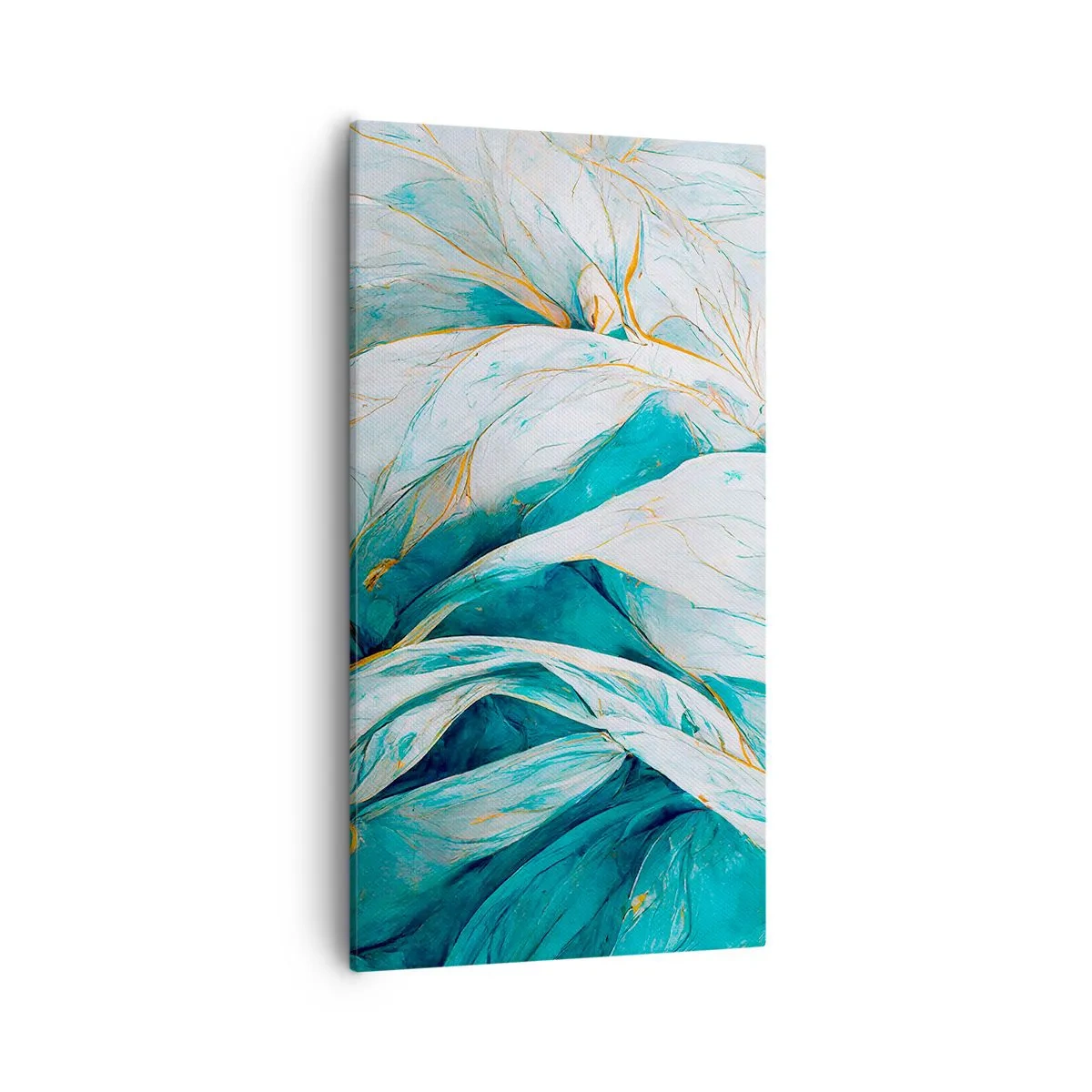 Tablou pe pânză - Abstractul albastru cu motiv auriu - 55x100 cm