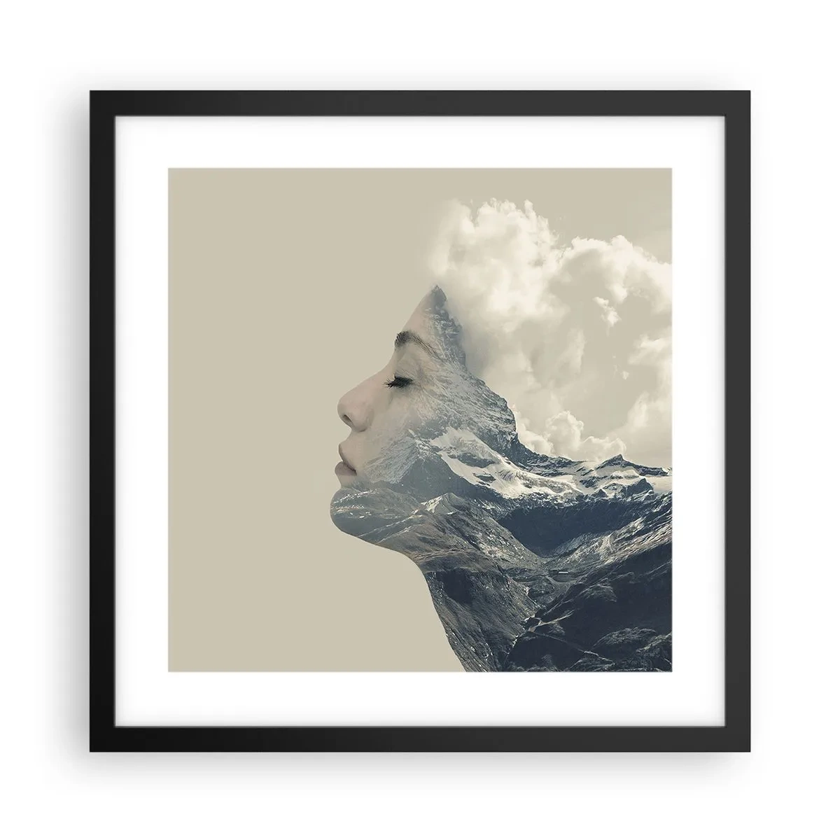Poster în ramă neagră - Frumusețea elementelor - 40x40 cm