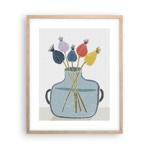 Poster în ramă de stejar deschis - Paparune sau maci? - 40x50 cm