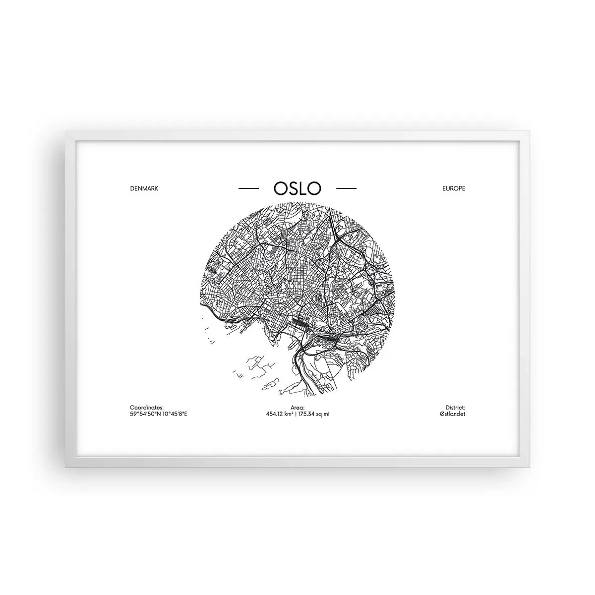 Poster în ramă albă - Anatomia Oslo - 70x50 cm
