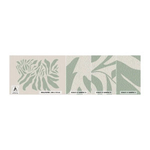 Mostră tapet autocolant Deluxe Sticker - Ramura de smarald - Boho, Plantă, Botanic - 100x30 cm
