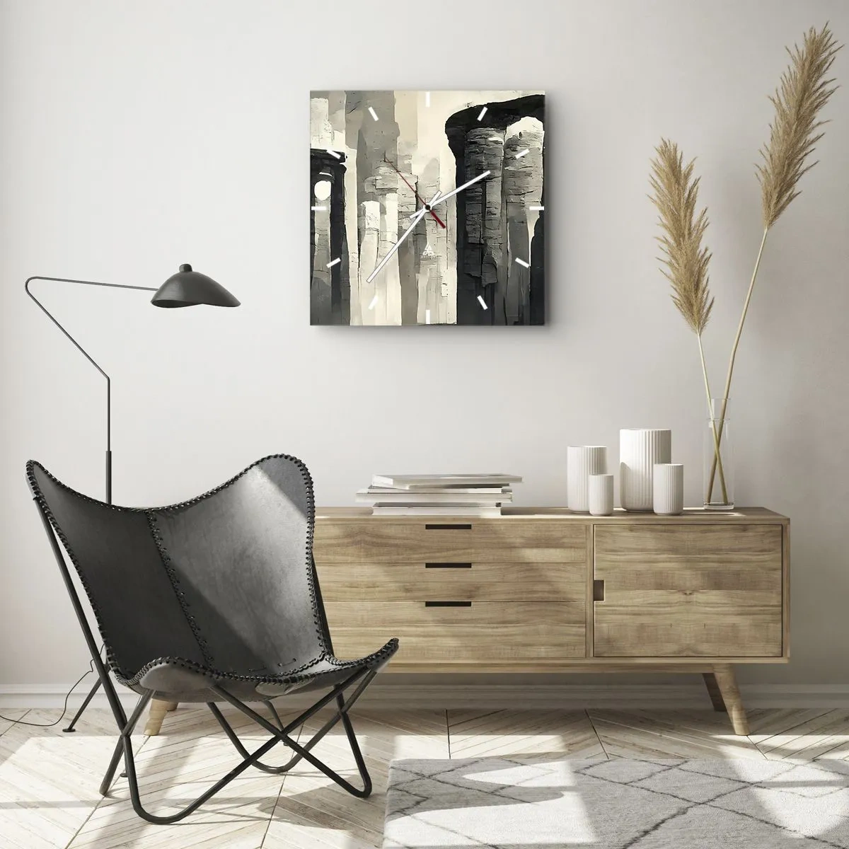 Ceas de perete - Ceas pe sticlă - Măreția antichității - 40x40 cm