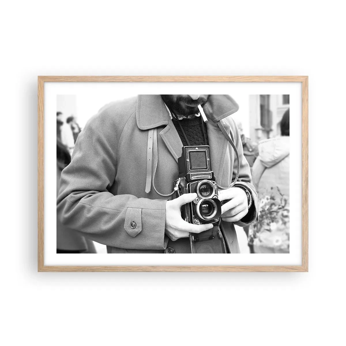 Poster în ramă de stejar deschis - În stilul retro - 70x50 cm