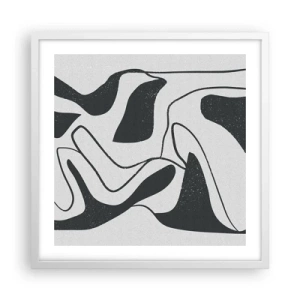 Poster în ramă albă - Distracție abstractă în labirint - 50x50 cm