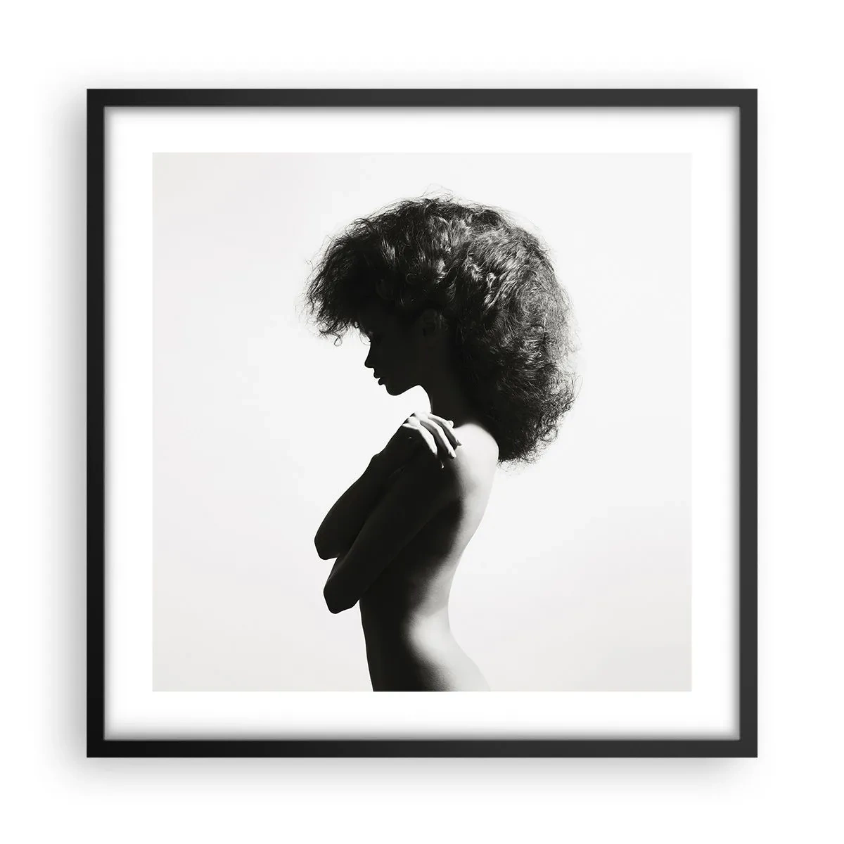 Poster în ramă neagră - Ca o floare pe o tulpină subțire - 50x50 cm