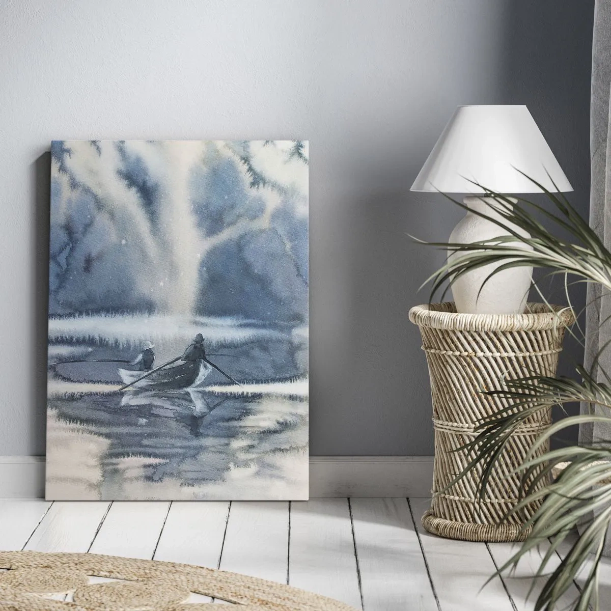 Tablou pe pânză - Pescarii în paradisul lor - 55x100 cm