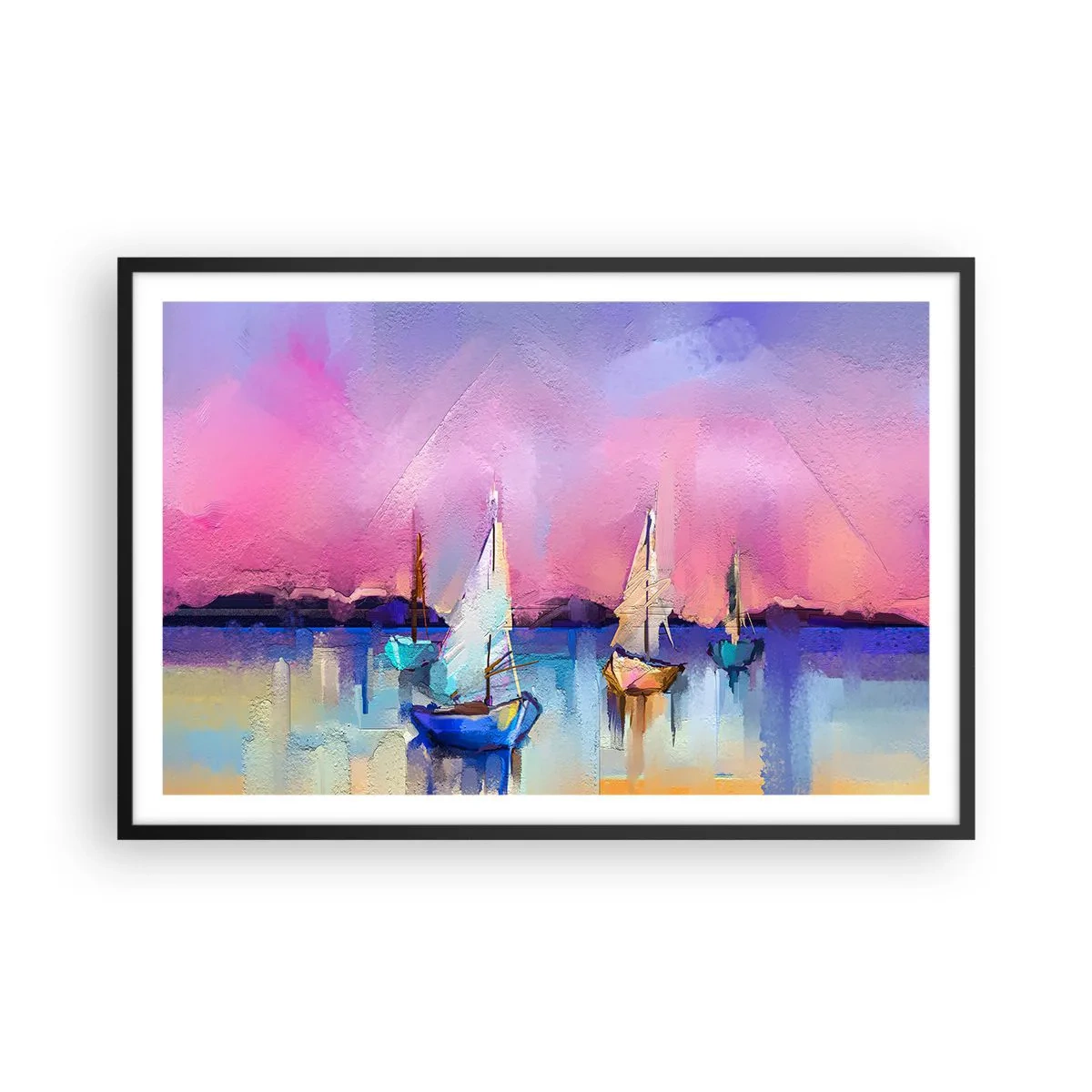 Poster în ramă neagră - Direcția: ape largi - 91x61 cm