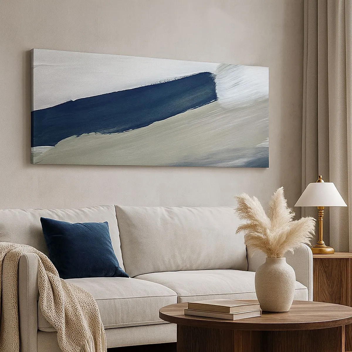 Tablou pe pânză - Întâlnire cu albul - 100x40 cm