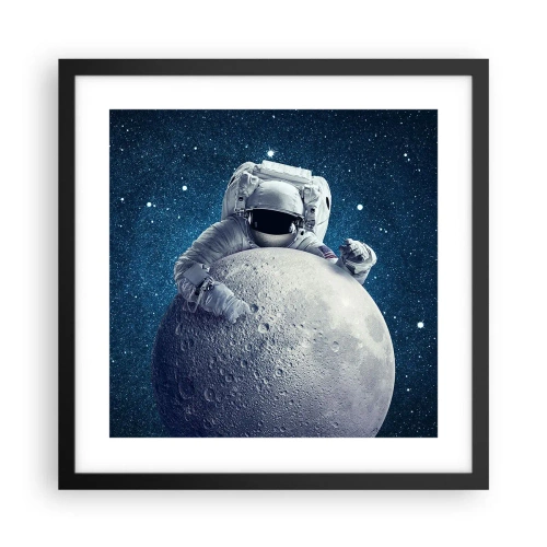 Poster în ramă neagră - Glumeț spațial - 40x40 cm