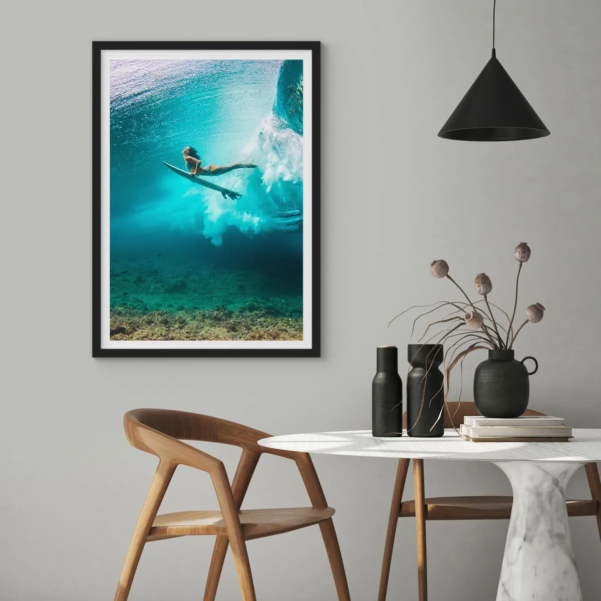 Poster în ramă neagră - Lumea subacvatică - 61x91 cm