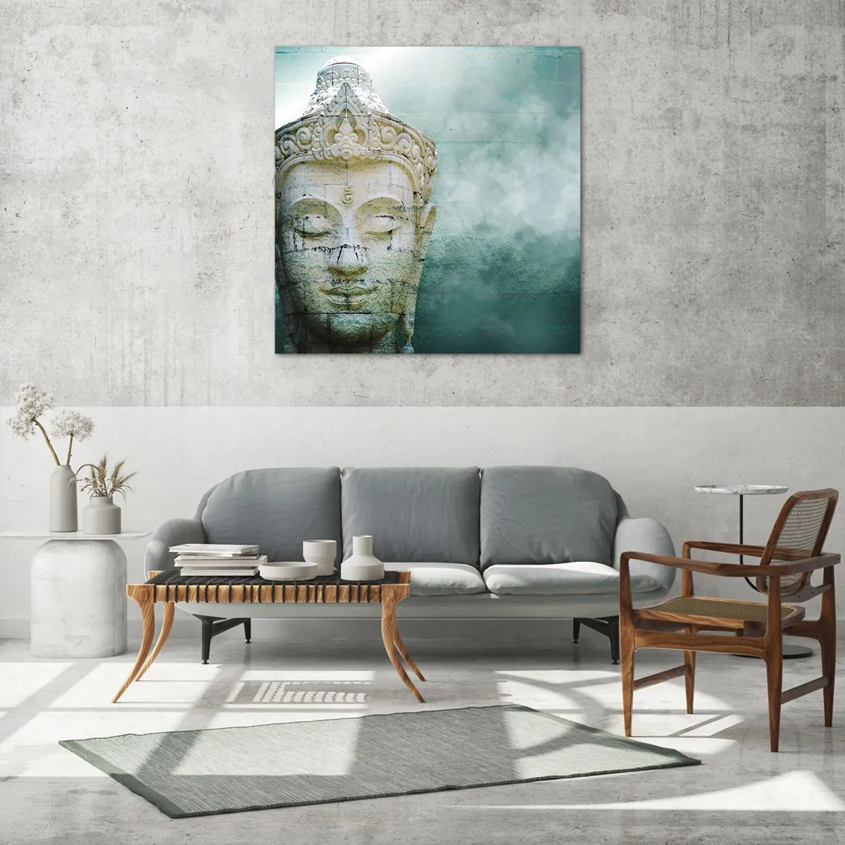 Tablou pe sticlă - Căutând iluminarea - 60x60 cm