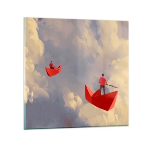 Tablou pe sticlă - Expediția visătorilor - 30x30 cm