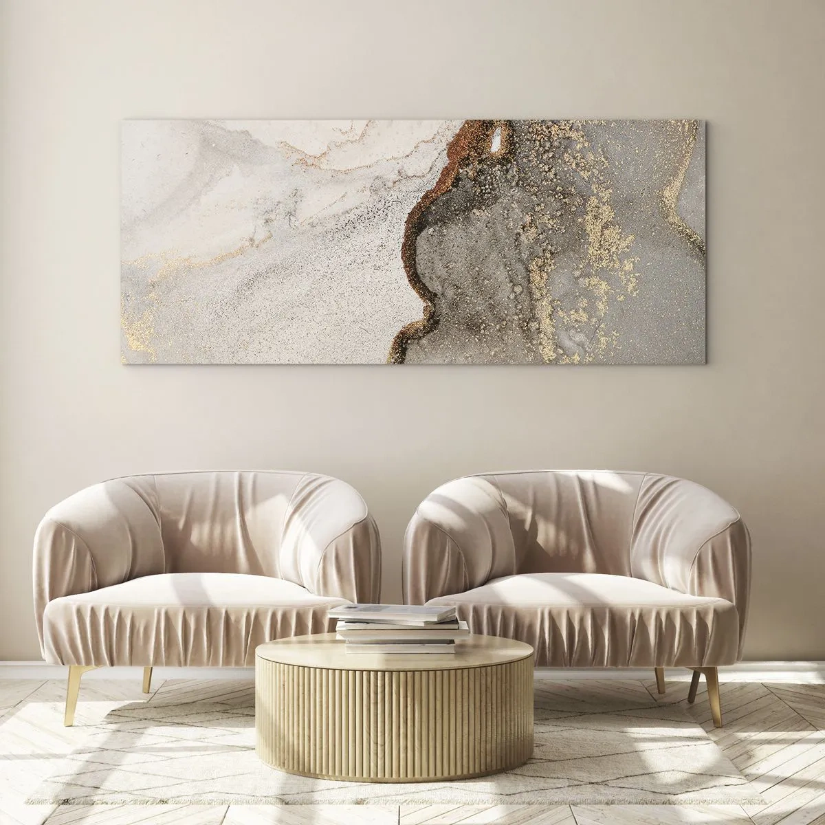 Tablou pe sticlă - La granița culorilor - 100x40 cm