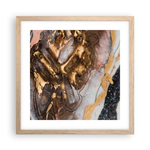 Poster în ramă de stejar deschis - Elementul pământ - 40x40 cm