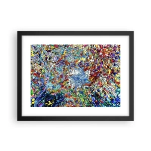 Poster în ramă neagră - Vitraliu de picături - 40x30 cm