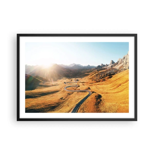 Poster în ramă neagră - Într-o vale de aur - 70x50 cm