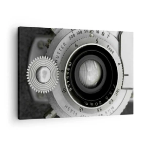 Tablou pe pânză Canvas - Obiectivul unui aparat foto vechi - 70x50cm - Povestea de la Hollywood - Decorațiune modernă pentru perete pentru living și dormitor ARTTOR