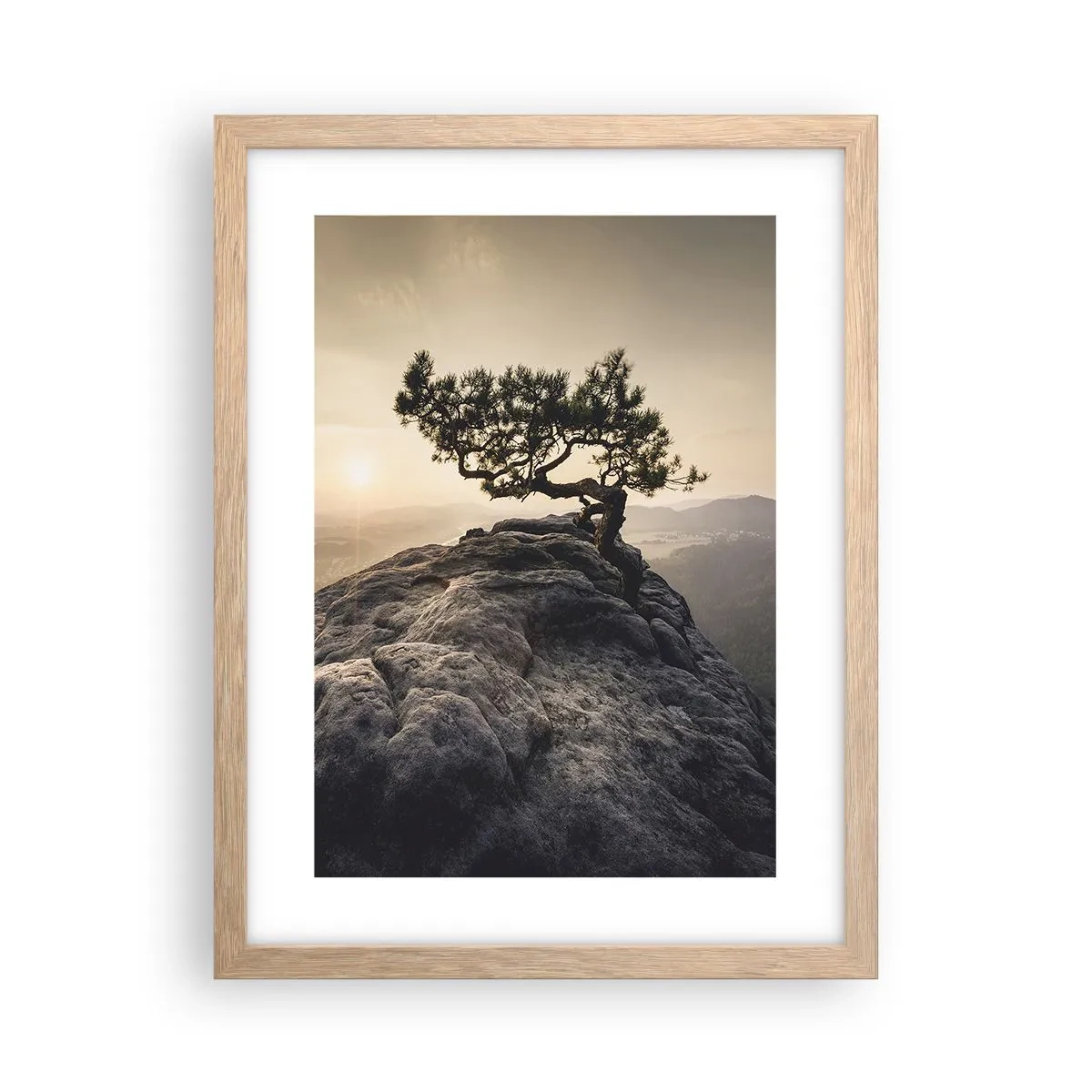 Poster în ramă de stejar deschis - Viața învinge întotdeauna - 30x40 cm