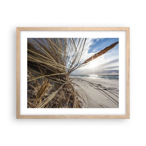 Poster în ramă de stejar deschis - O întâlnire a elementelor - 50x40 cm