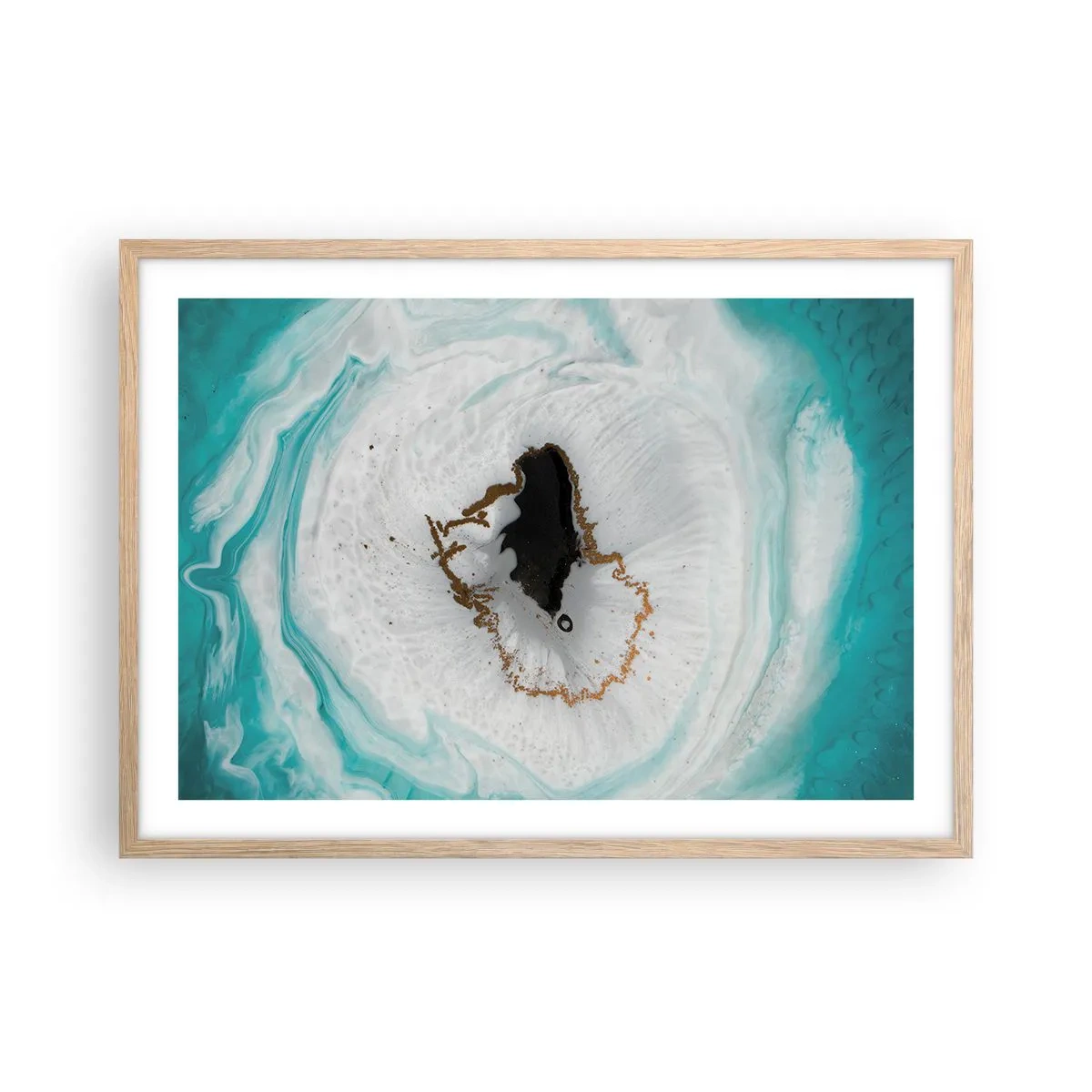 Poster în ramă de stejar deschis - Pătrunde înăuntru - 70x50 cm