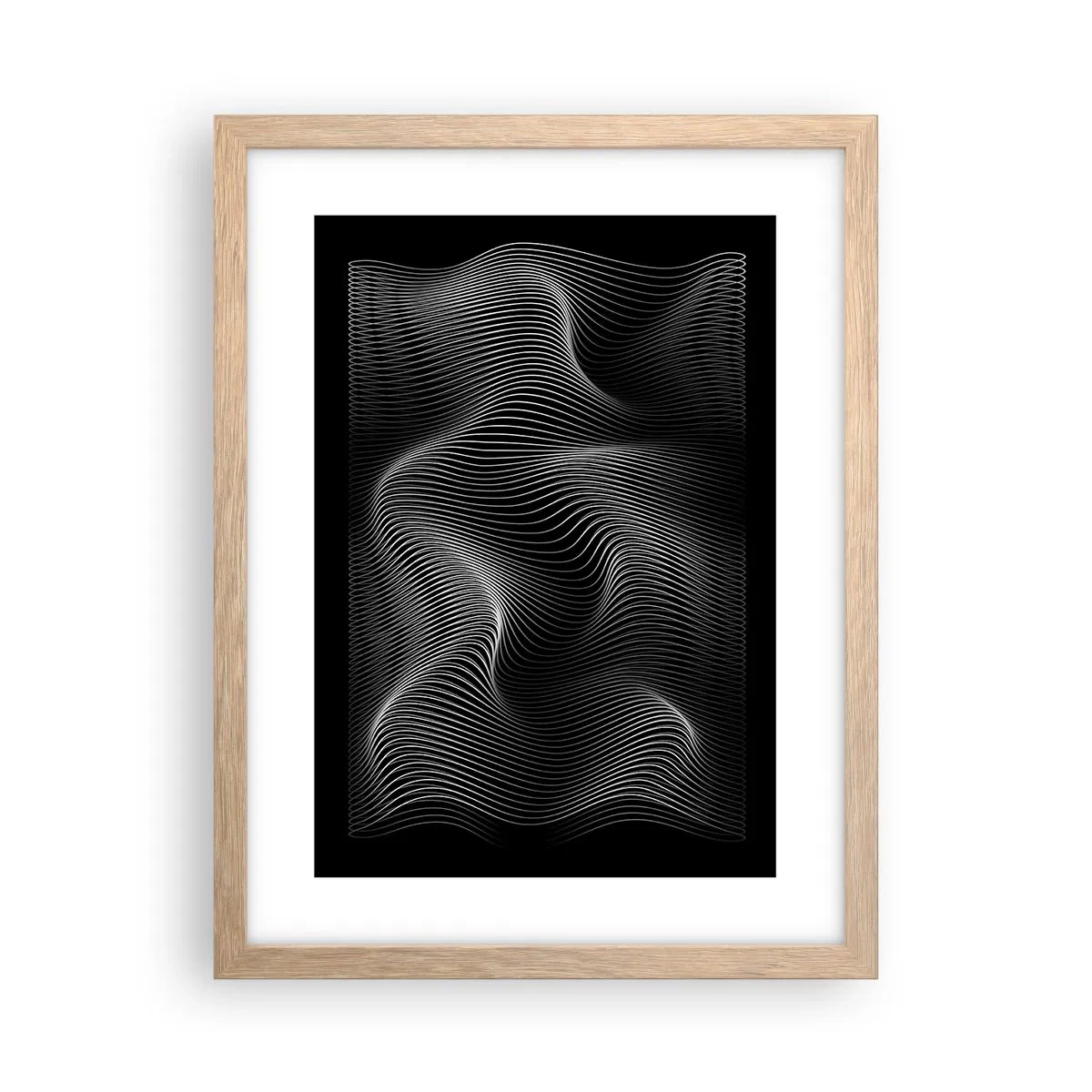 Poster în ramă de stejar deschis - Dansul luminii în spațiu - 30x40 cm