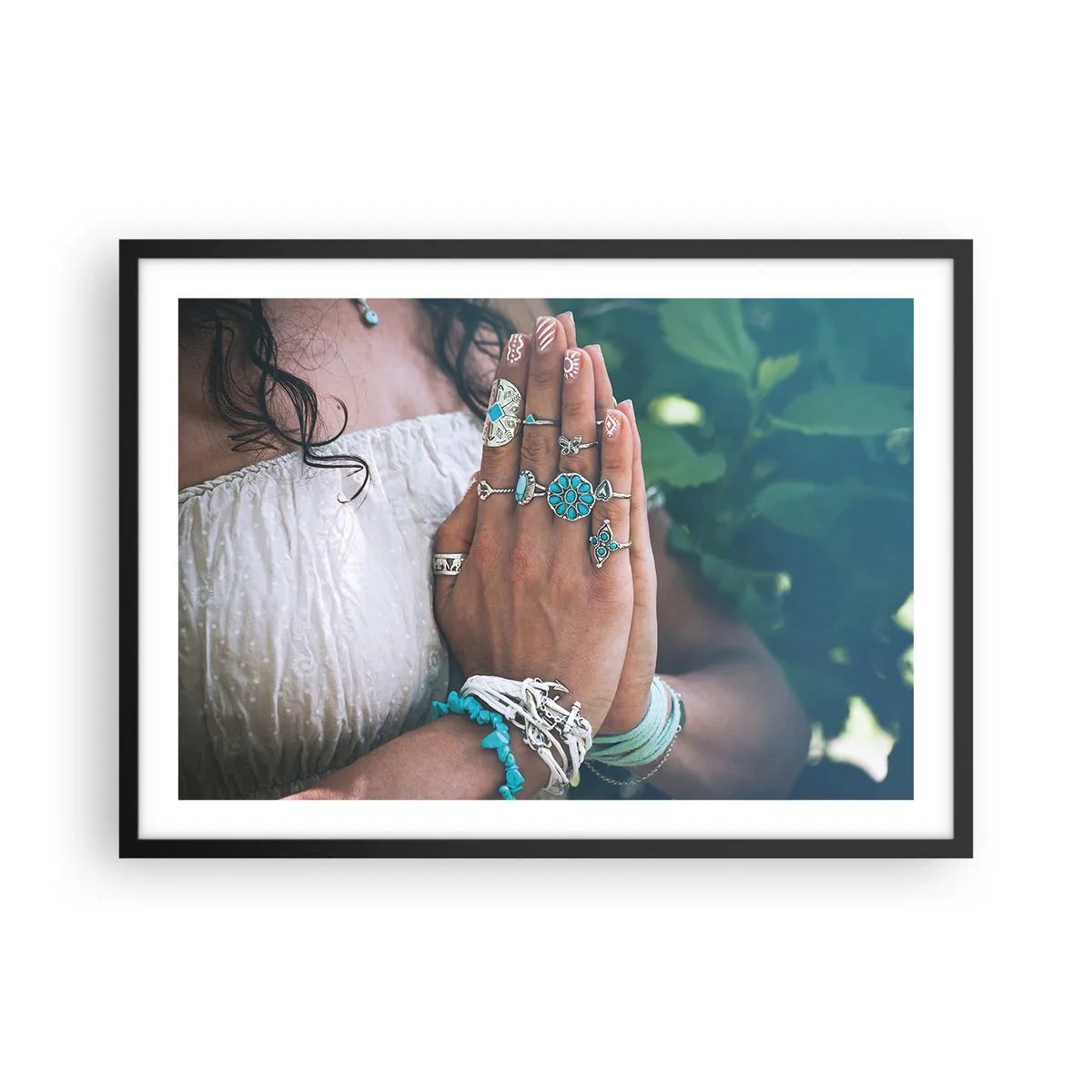 Poster în ramă neagră - Bine ați venit în centrul ființei - 70x50 cm