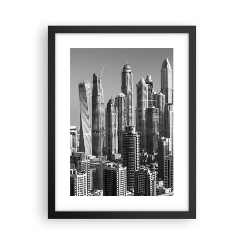 Poster în ramă neagră - Orașul de deasupra deșertului - 30x40 cm