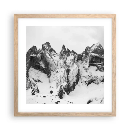 Poster în ramă de stejar deschis - Amenințarea crestei de granit - 40x40 cm