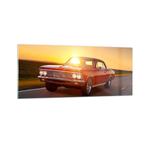 Tablou pe sticlă - Tentația este roșie - 100x40 cm