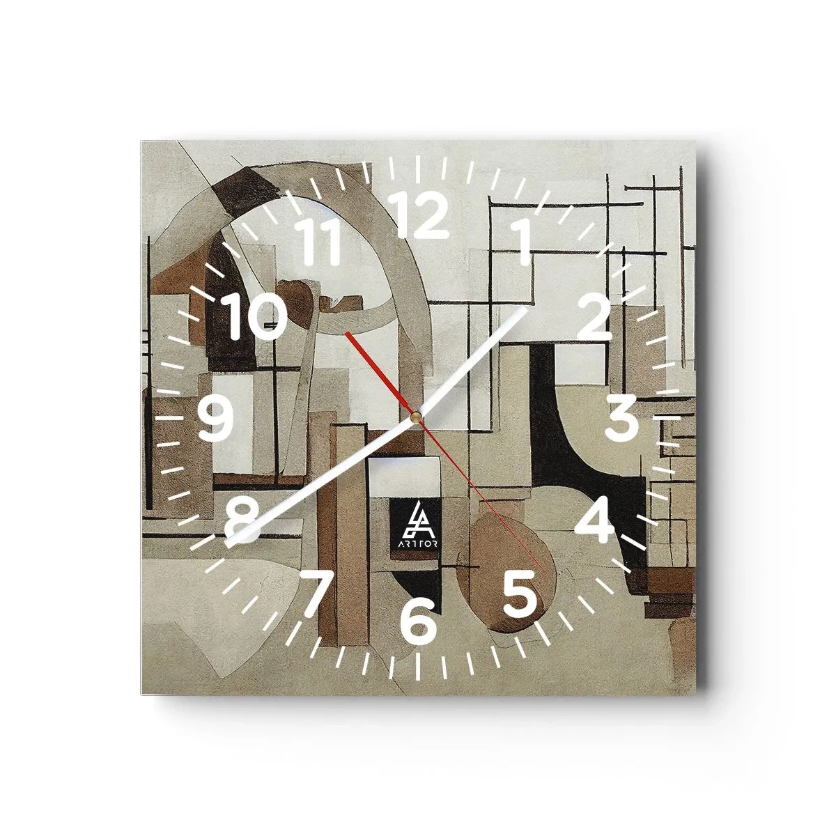 Ceas de perete - Ceas pe sticlă - Peisaj urban 2.0 - 30x30 cm
