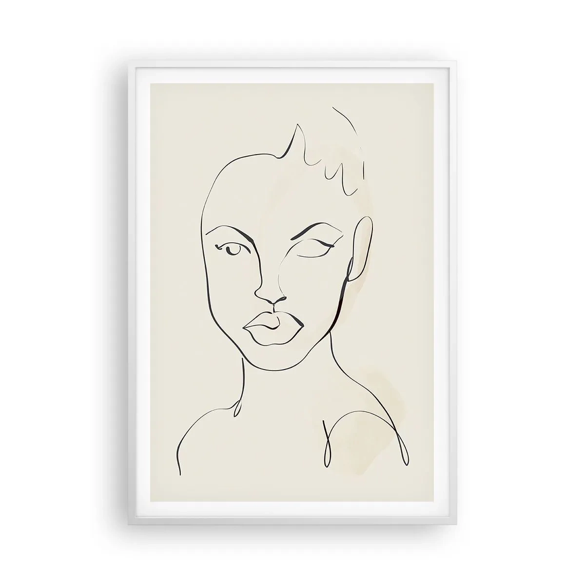 Poster în ramă albă - Schiță de senzualitate - 70x100 cm