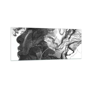 Tablou pe sticlă - Încurcată în vise - 100x40 cm
