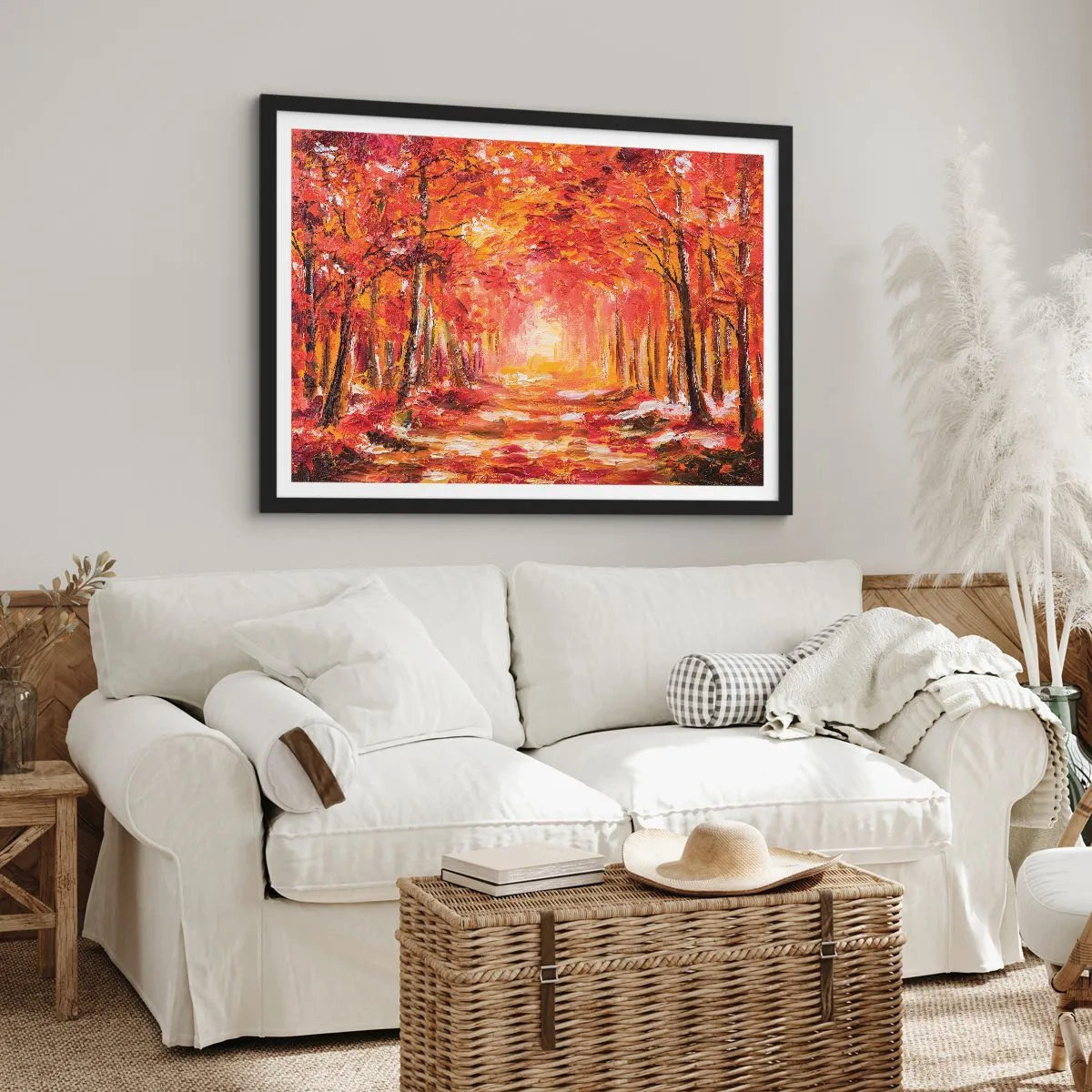 Poster în ramă neagră - Pădurea de cupru - 50x40 cm