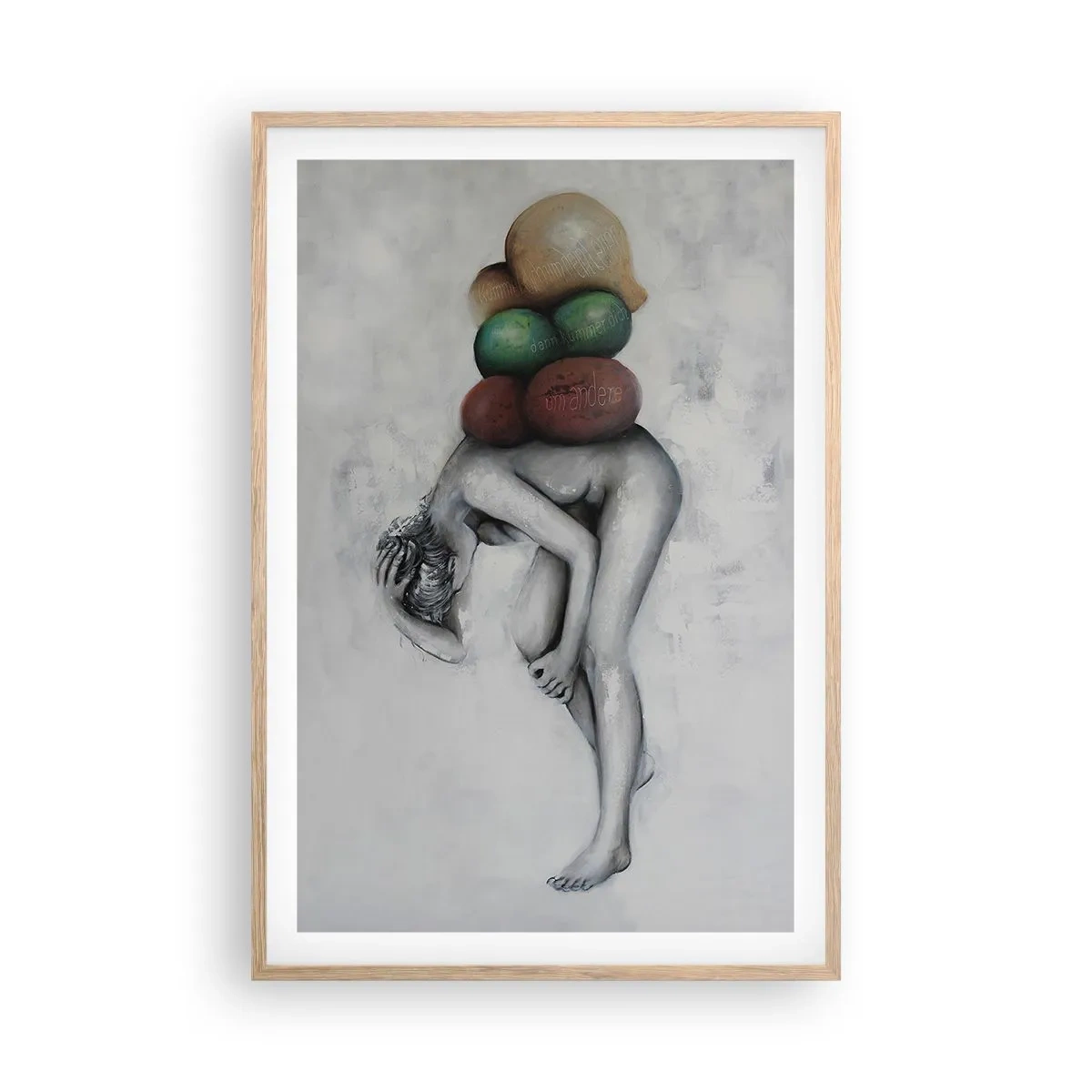 Poster în ramă de stejar deschis - Povara vieții - 61x91 cm