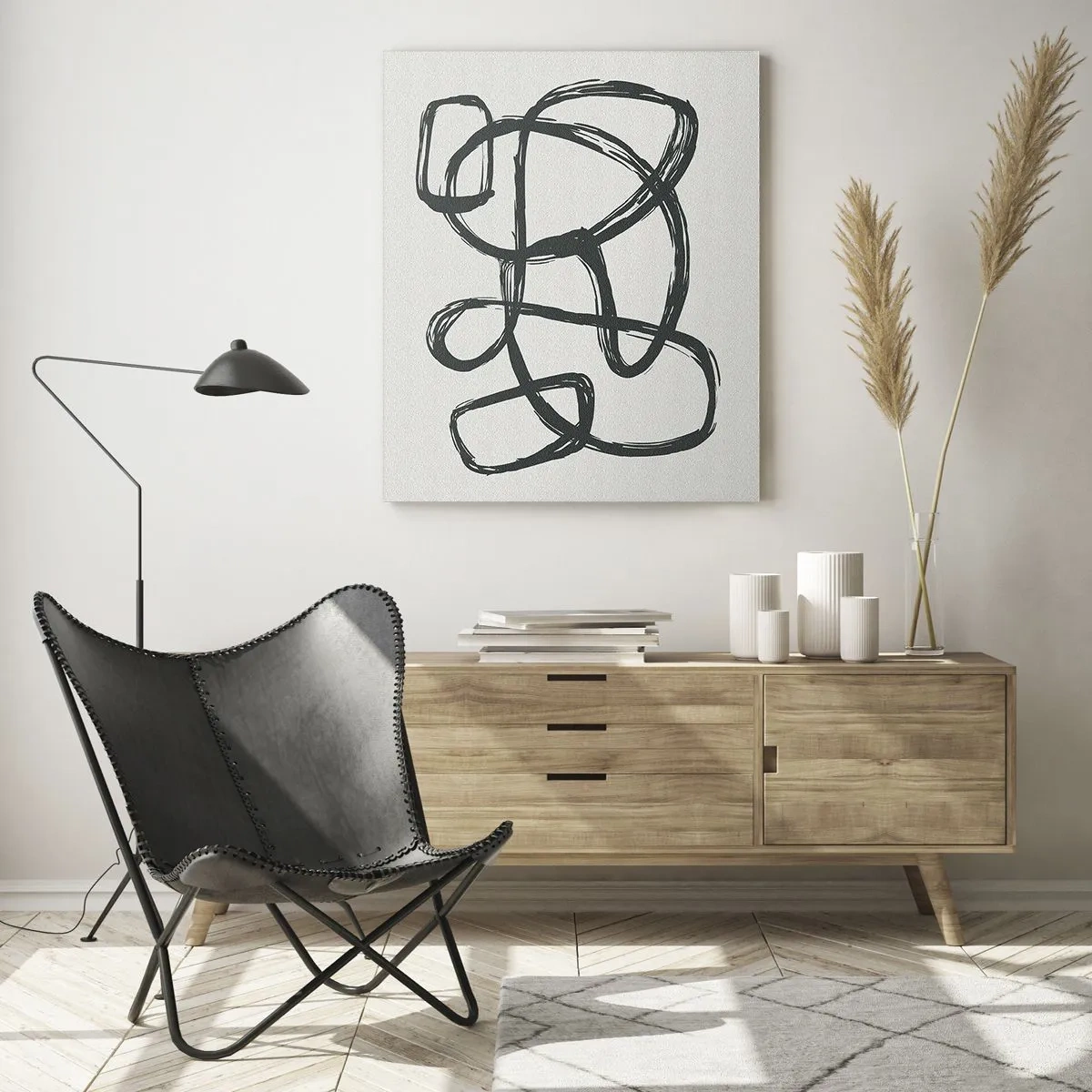 Tablou pe sticlă - Abstracție în buclă - 80x120 cm