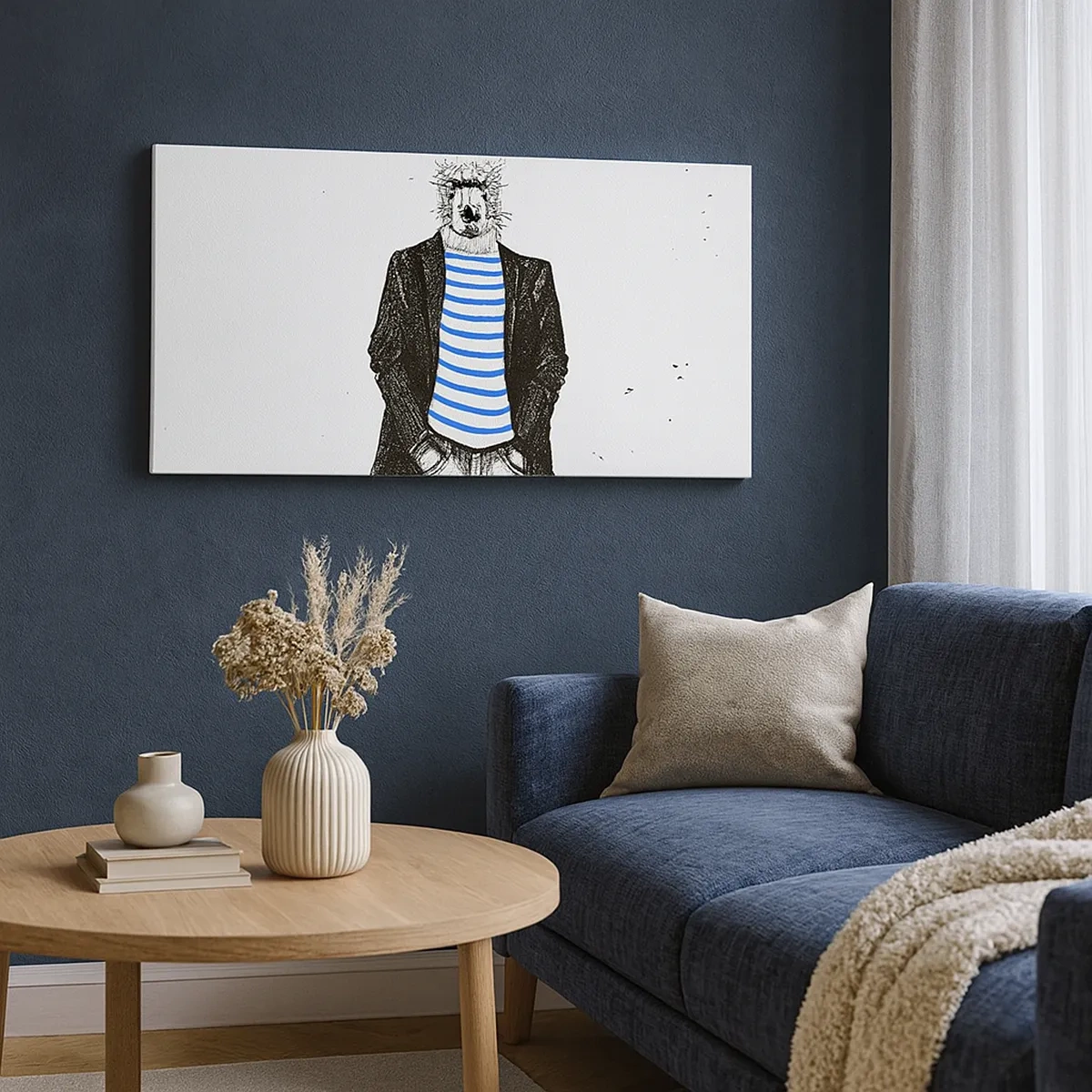 Tablou pe pânză - Câinele în dungi - 30x30 cm