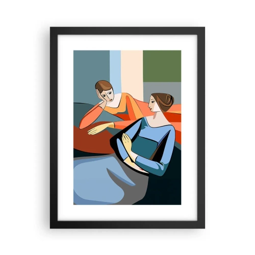 Poster în ramă neagră - Un moment de confidențe - 30x40 cm