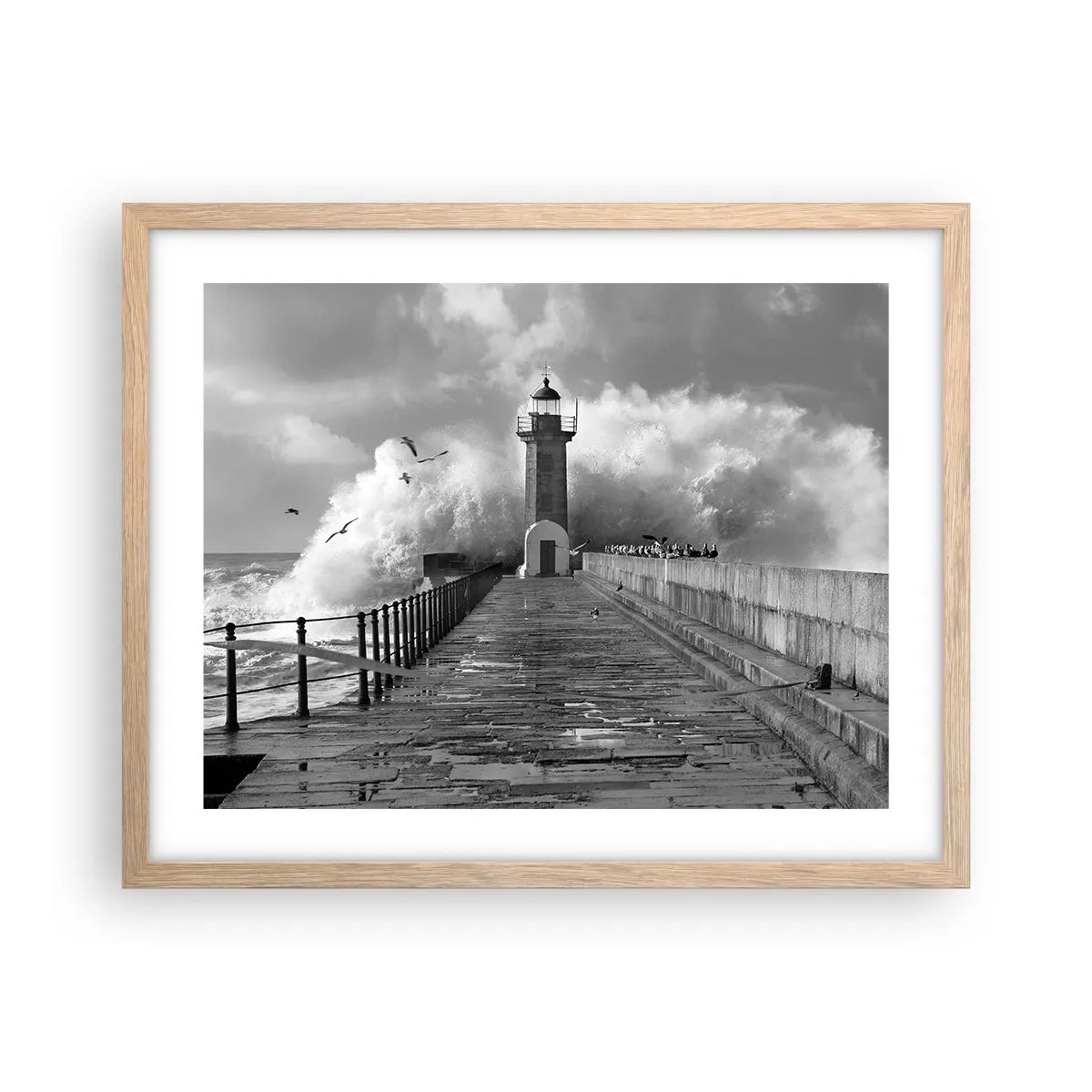 Poster în ramă de stejar deschis - Fără frică  - 50x40 cm