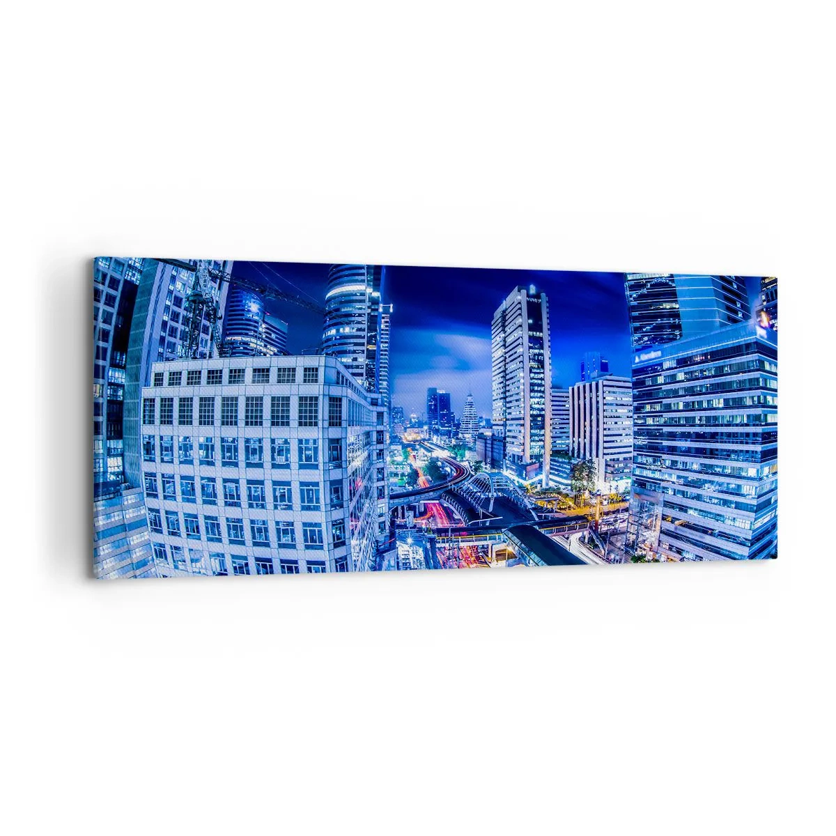 Tablou pe pânză - Ritmurile orașului de noapte - 100x40 cm