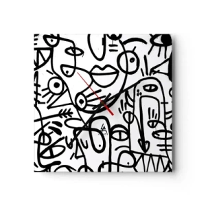 Ceas de perete - Ceas pe sticlă - Chipuri și miraje - 40x40 cm