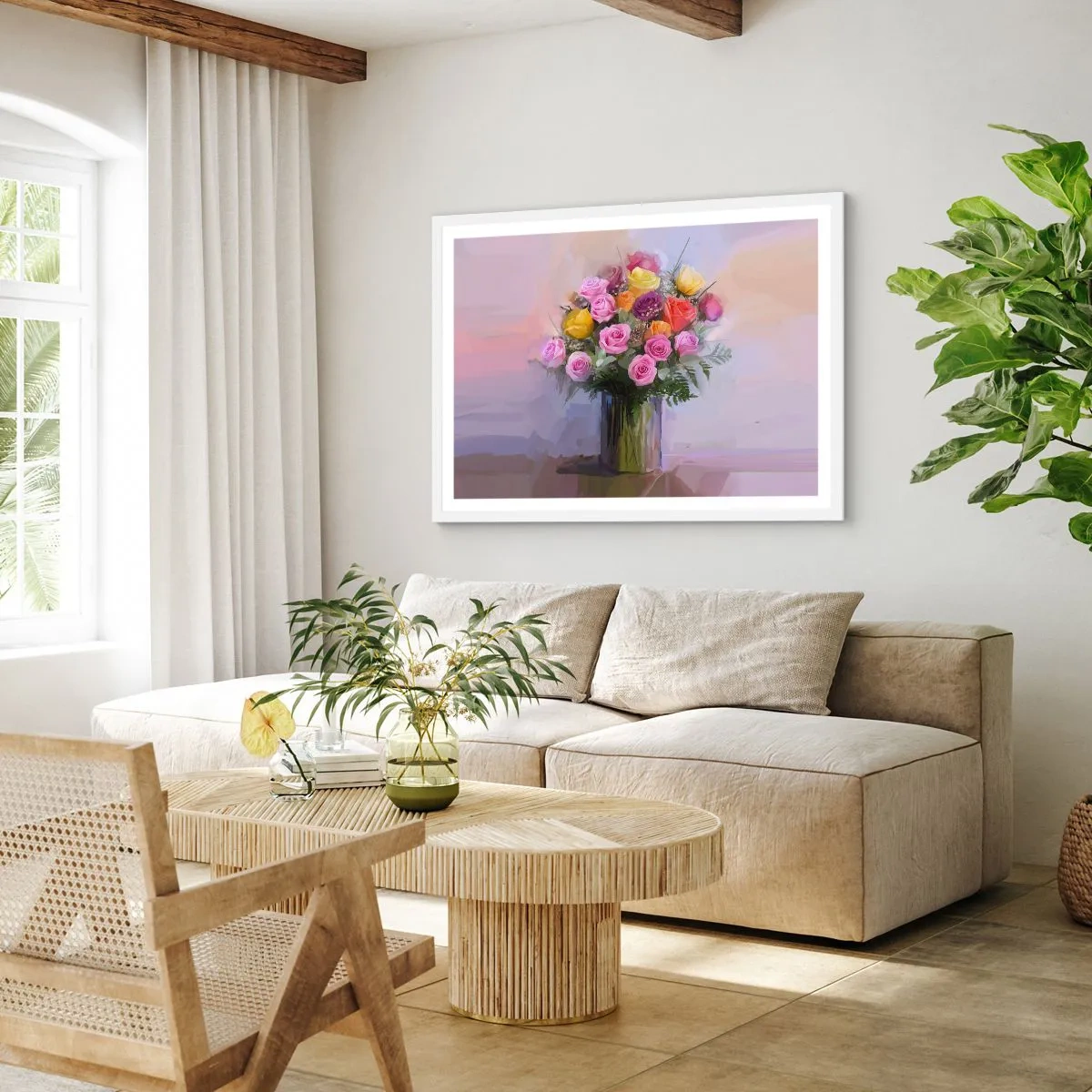 Poster în ramă albă - Frumusețe reținută - 100x70 cm