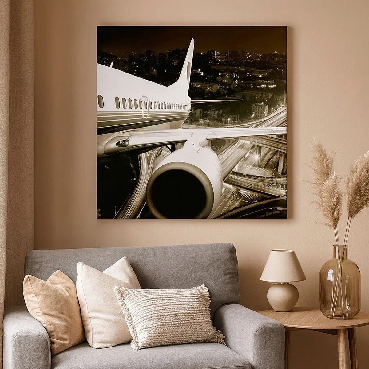 Tablou pe pânză - Zbor în noapte - 30x30 cm